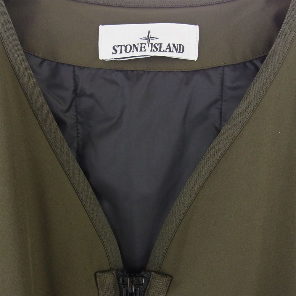 STONE ISLAND ストーンアイランド 23AW 791541127 NO COLLAR JACKET 中綿プリマロフト ノーカラー ジャケット カーキ系 L【極上美品】【中古】