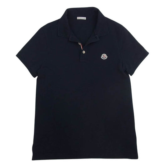 MONCLER モンクレール 国内正規品 MAGLIA POLO MANICA CORTA マグリア ロゴ 半袖 ポロシャツ ネイビー系 S【中古】