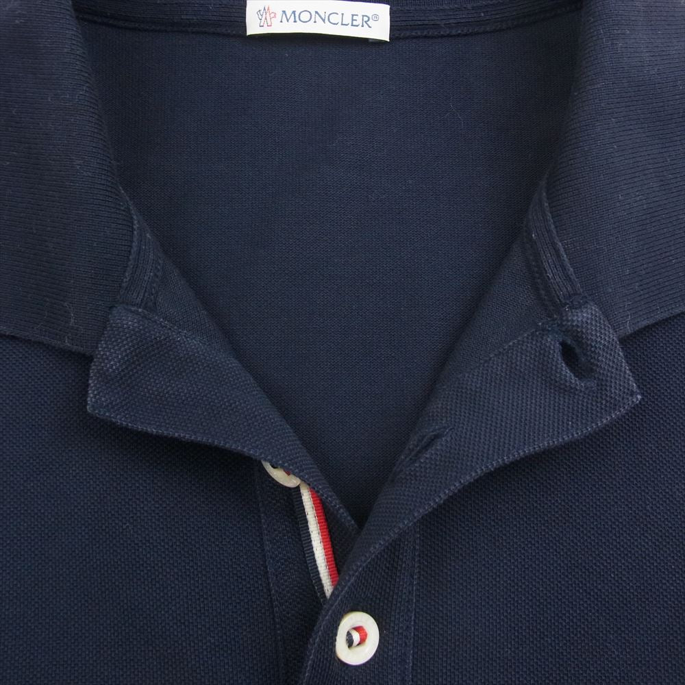 MONCLER モンクレール 国内正規品 MAGLIA POLO MANICA CORTA マグリア ロゴ 半袖 ポロシャツ ネイビー系 S【中古】