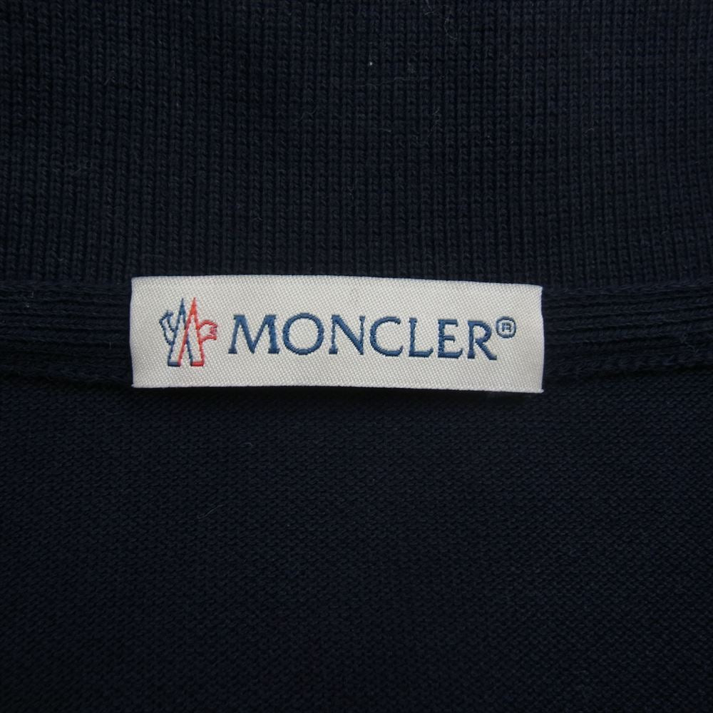 MONCLER モンクレール 国内正規品 MAGLIA POLO MANICA CORTA マグリア ロゴ 半袖 ポロシャツ ネイビー系 S【中古】