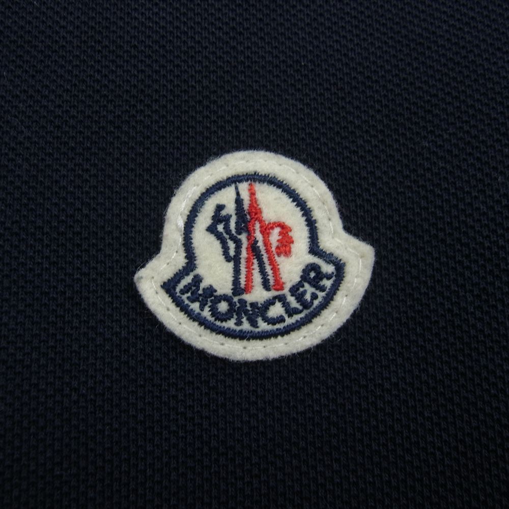 MONCLER モンクレール 国内正規品 MAGLIA POLO MANICA CORTA マグリア ロゴ 半袖 ポロシャツ ネイビー系 S【中古】