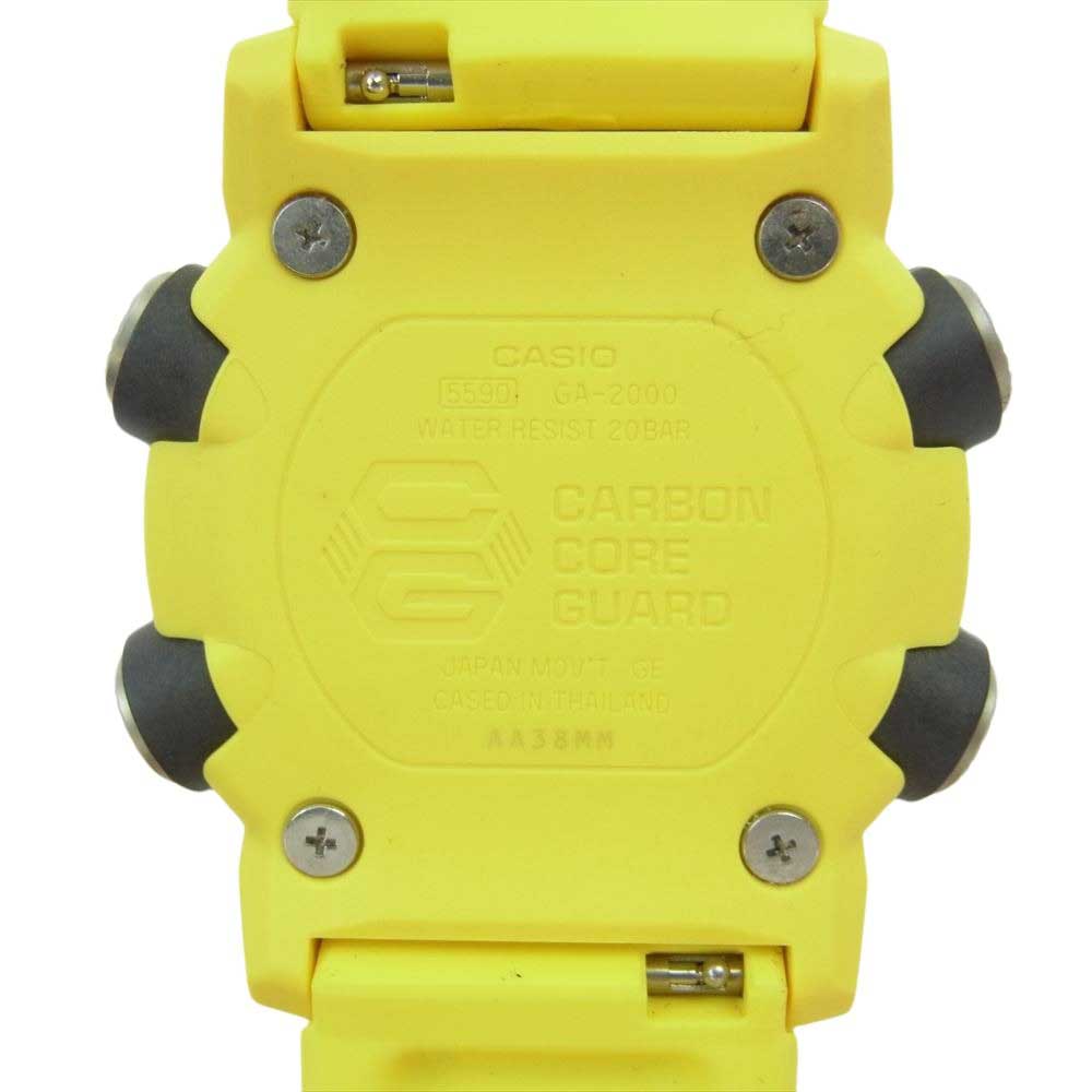CASIO G-SHOCK カシオ ジーショック GA-2000 ANALOG DIGITAL アナログ デジタル カーボンコアガード 日常生活用強化防水 20BAR ウオッチ 時計 イエロー系 ブラック系【美品】【中古】