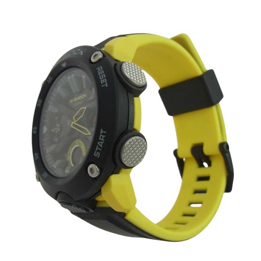 CASIO G-SHOCK カシオ ジーショック GA-2000 ANALOG DIGITAL アナログ デジタル カーボンコアガード 日常生活用強化防水 20BAR ウオッチ 時計 イエロー系 ブラック系【美品】【中古】