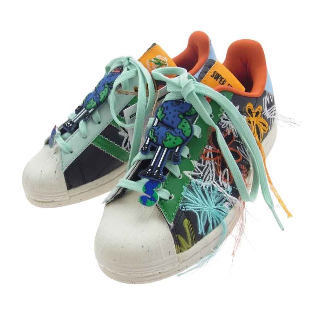 adidas アディダス GX3823 × Sean Wotherspoon originals Superstar Super Earth Black ショーン・ウェザースプーン オリジナルス スーパースター スーパーアース スニーカー 22cm【極上美品】【中古】
