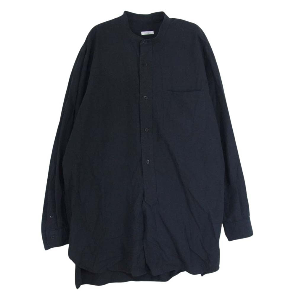 COMOLI コモリ 20AW S03-02002 バンドカラー コットン 長袖 ロング シャツ ブラック系 2【中古】