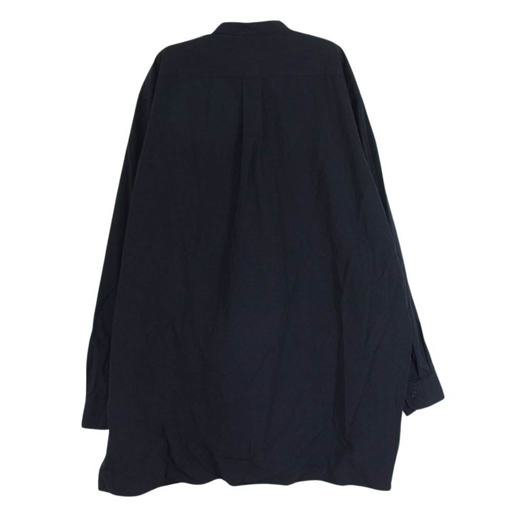 COMOLI コモリ 20AW S03-02002 バンドカラー コットン 長袖 ロング シャツ ブラック系 2【中古】