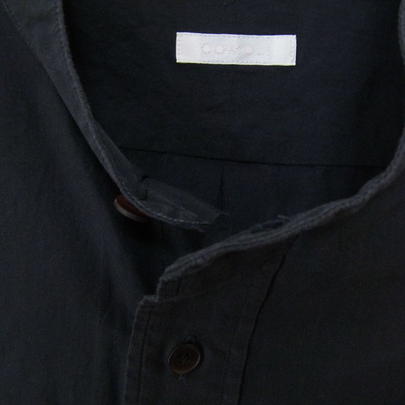 COMOLI コモリ 20AW S03-02002 バンドカラー コットン 長袖 ロング シャツ ブラック系 2【中古】