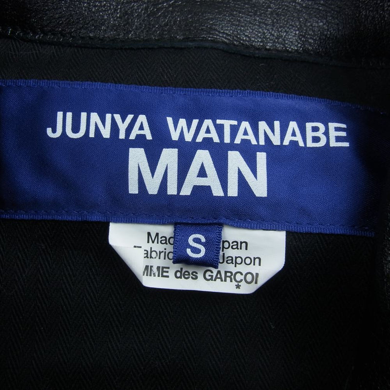 JUNYA WATANABE COMME des GARCONS MAN ジュンヤワタナベコムデギャルソンマン AD2021 WI-C001 レザー切替 花柄 刺繍 オリエンタル コート ブラック系 S【中古】