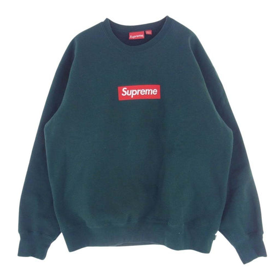 Supreme シュプリーム 22AW Box Logo Crewneck Sweatshirt  ボックスロゴ クルーネック スウェット グリーン グリーン系 L【中古】