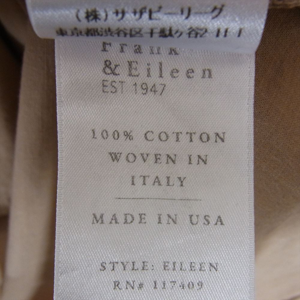 フランクアンドエイリーン Ron Herman ロンハーマン別注 RH EILEEN  コットン スキッパー 長袖 シャツ ベージュ系 XS【中古】