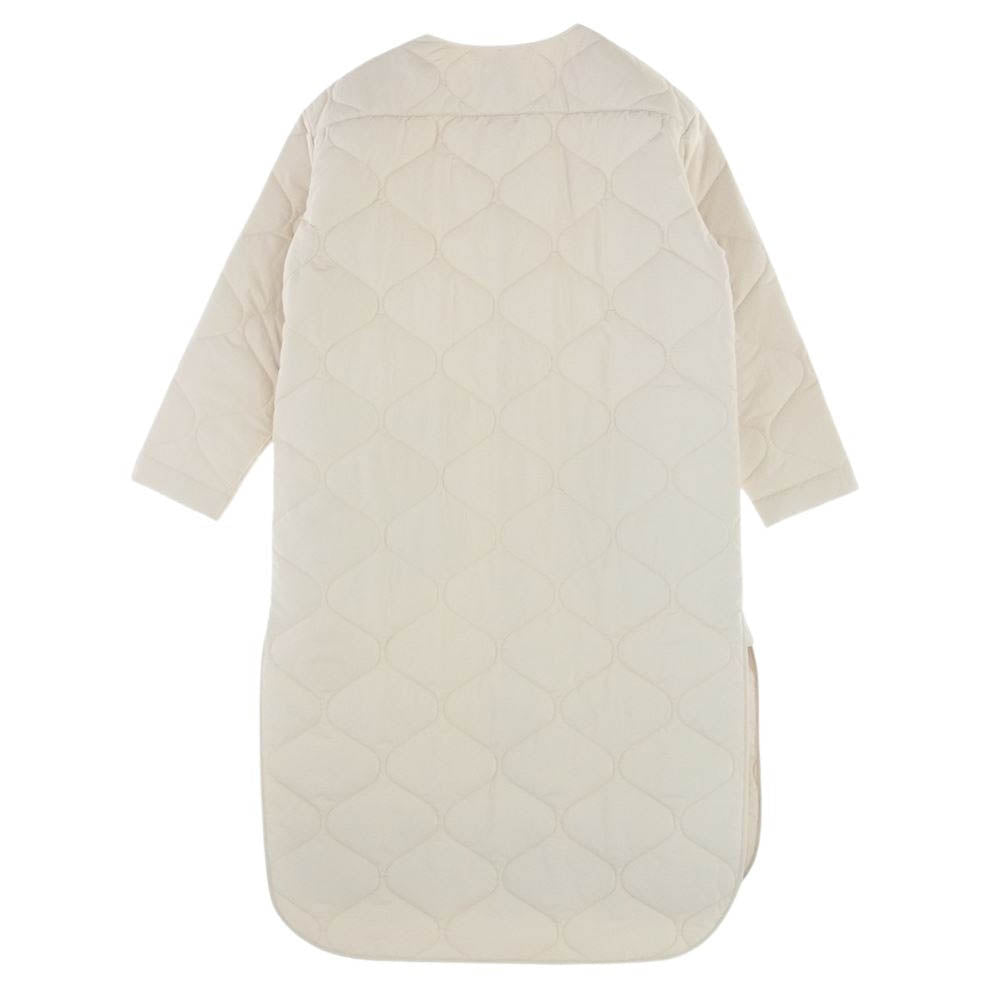 ワイドットバイノルディスク YL99003 QUILTING SHIRT COAT リップストップ キルティング ノーカラー 中綿 ロング コート ホワイト系 M【中古】