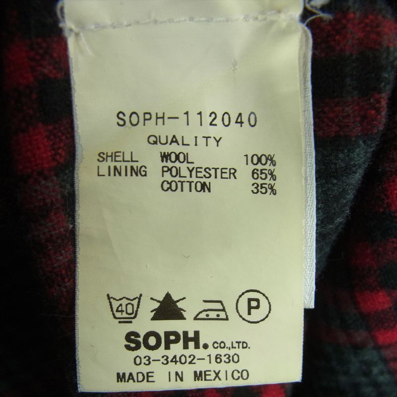 SOPHNET. ソフネット SOPH-112040 PENDLETON ペンドルトン チェック ネル シャツ 長袖 レッド系 グリーン系 ブラック系 L【中古】