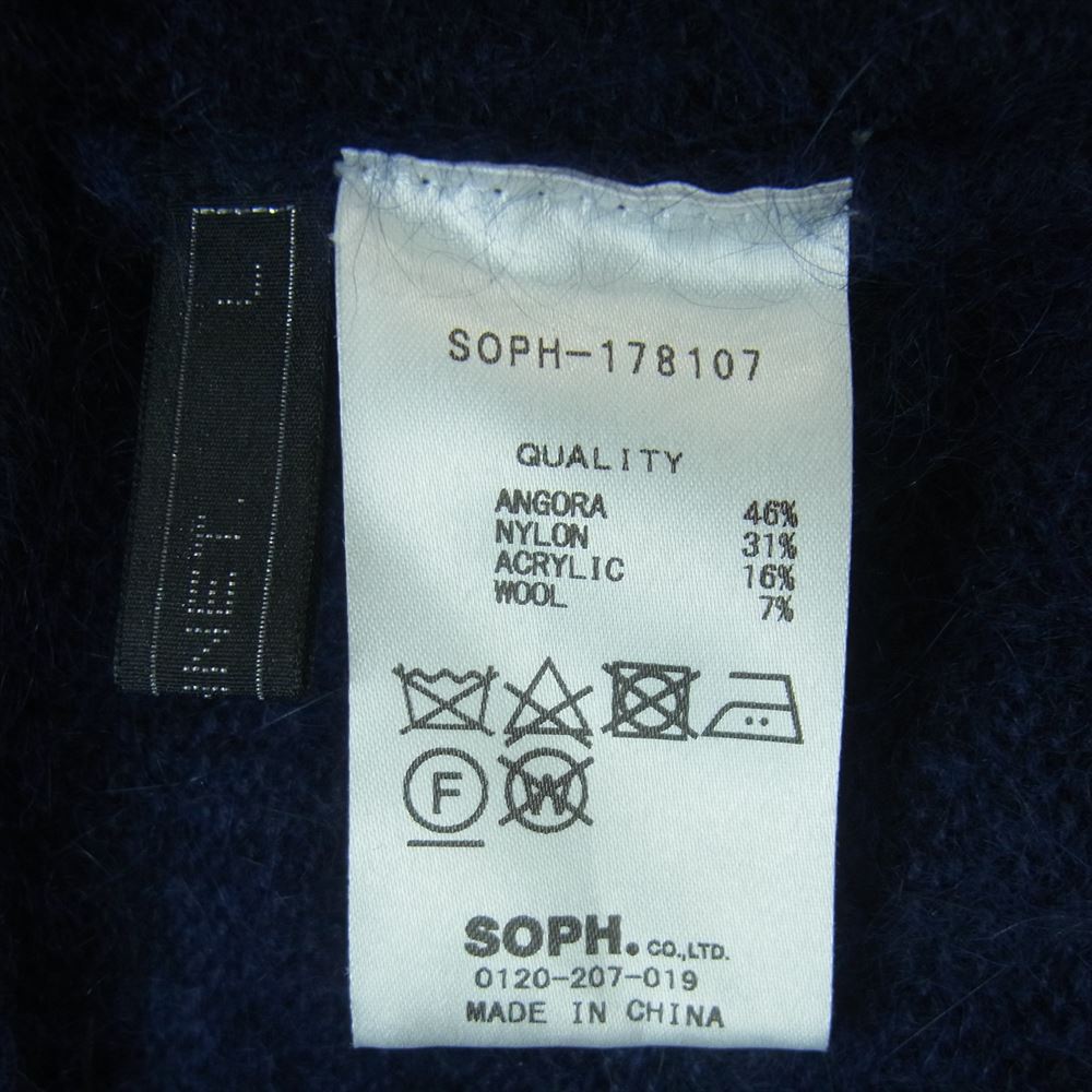 SOPHNET. ソフネット 17AW SOPH-178107 SHAGGY CREW NECK KNIT シャギー クルーネック ニット ネイビー系 L【中古】