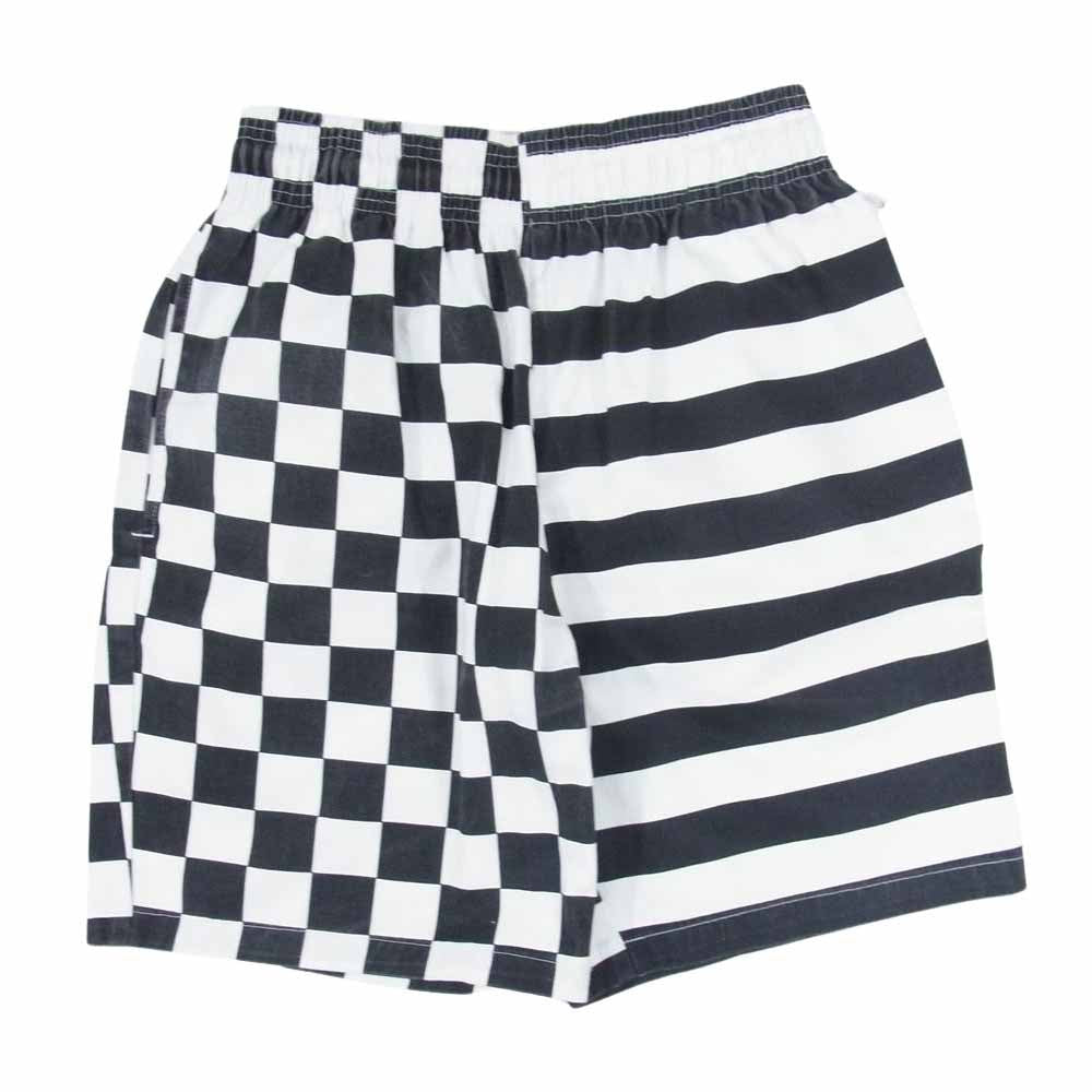 クックマン ハーフ チェッカー ボーダー シェフ パンツ ブラック系 M【中古】