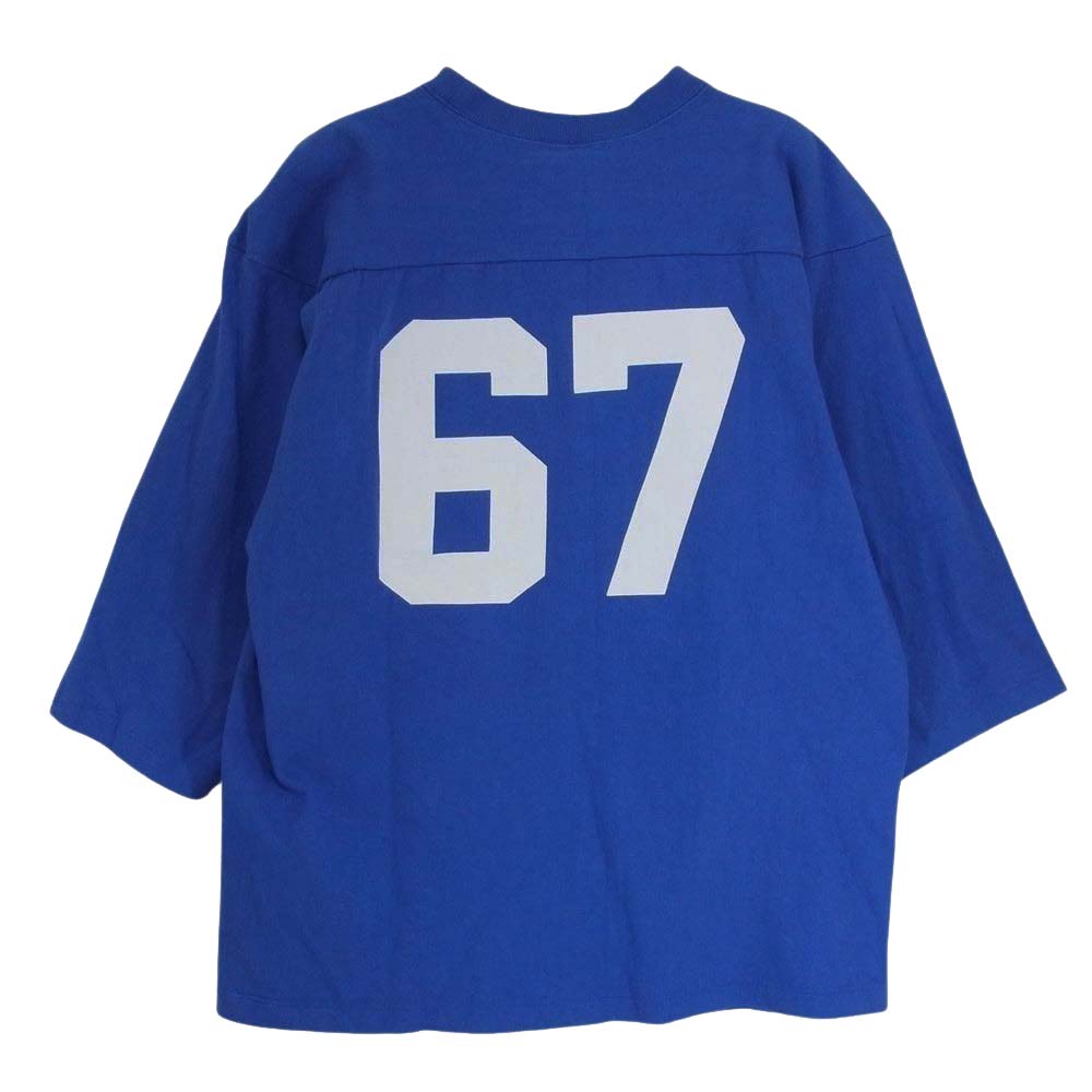 STANDARD CALIFORNIA スタンダードカリフォルニア × Champion チャンピオン FOOTBALL 67 ロゴ フットボール 半袖 Tシャツ ブルー系 M【中古】