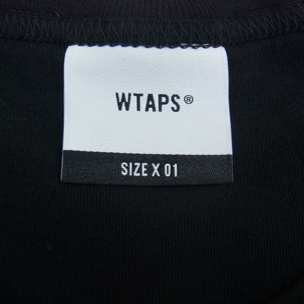 WTAPS ダブルタップス 19AW 192ATDT-CSM11 AXE DESIGN SS 02 TEE ロゴ 刺繍 半袖 Tシャツ ブラック系 01【中古】