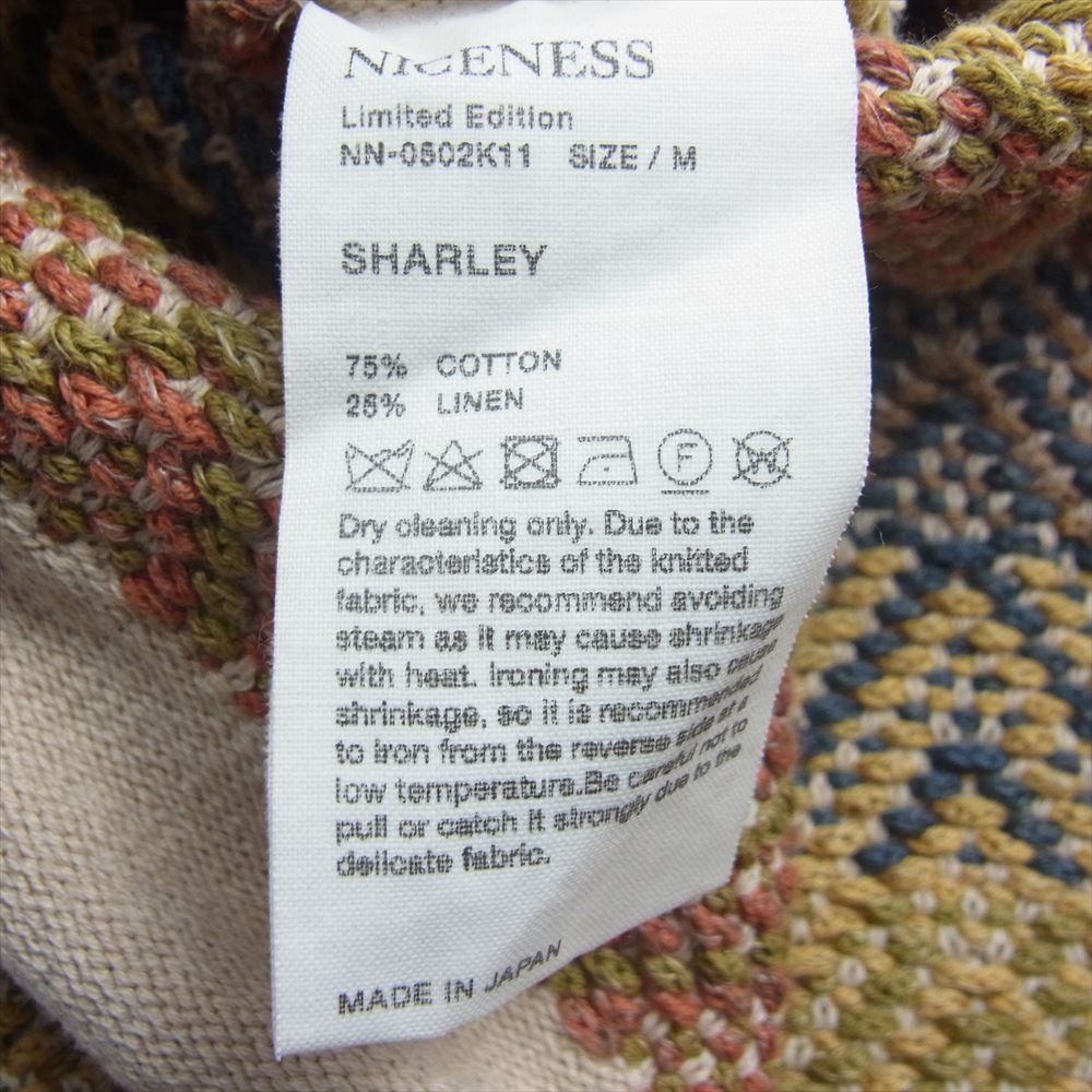 ナイスネス NN-0502K11 SHARLEY コットン リネン スペースエイジ マルチカラー ニット セーター ベージュ系 M【美品】【中古】