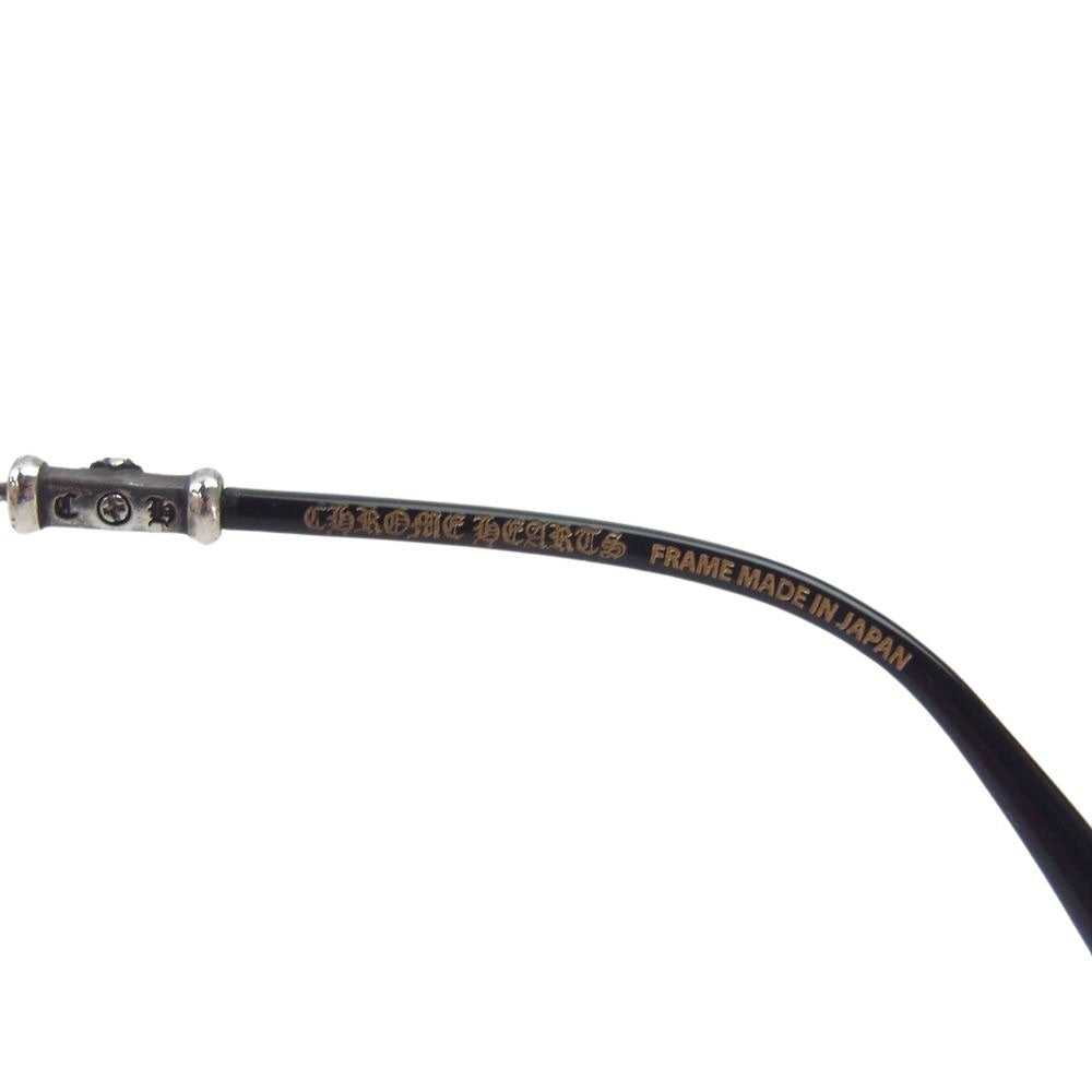 CHROME HEARTS クロムハーツ（原本無） 銀座店購入冊子付属 BUBBA-A クロステンプルメタルフレーム ラウンド メガネ 眼鏡 アイウェア シルバー系 ゴールド系 49□22-145【中古】