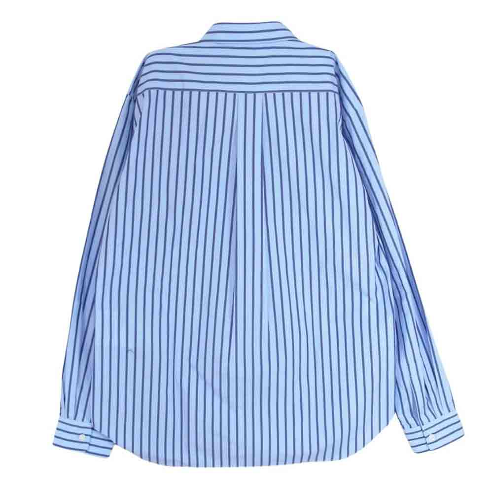 COMME des GARCONS HOMME DEUX コムデギャルソンオムドゥ AD2023 DL-B044-051-1-4 パッチワーク ストライプ 長袖 シャツ ブルー系 M【新古品】【未使用】【中古】