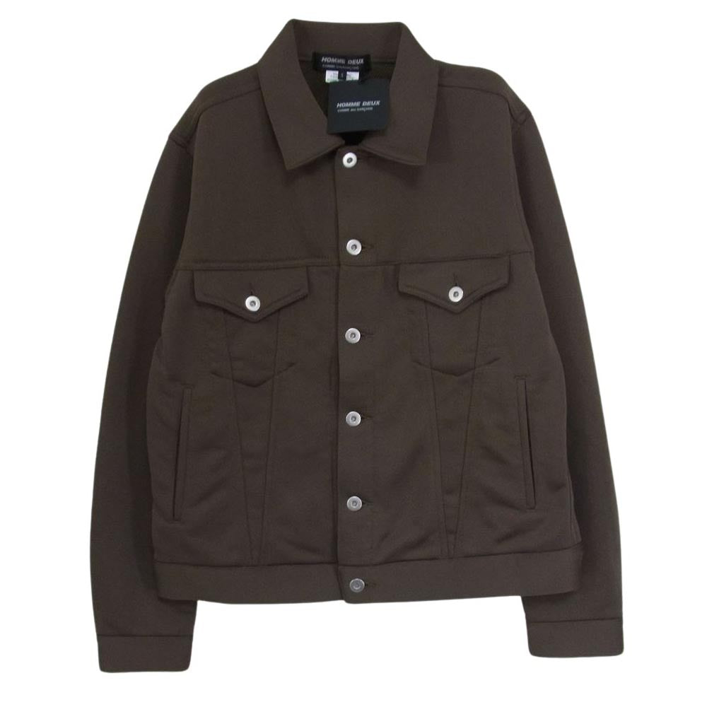 COMME des GARCONS HOMME DEUX コムデギャルソンオムドゥ AD2023 DL-T014-051-2-3 エステルコットンジャージ 3rd タイプ トラック ジャケット カーキ系 S【新古品】【未使用】【中古】