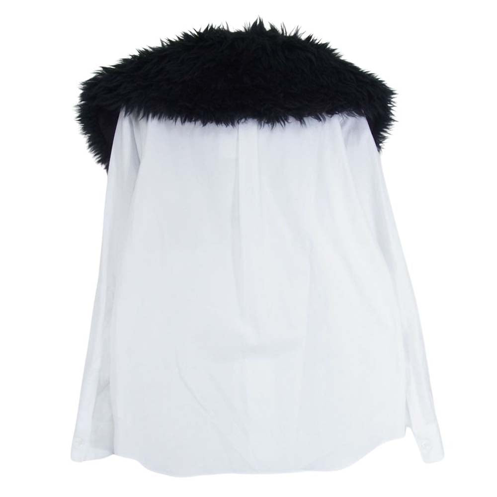 COMME des GARCONS コムデギャルソン AD2023 GL-B011-051-1-3 フェイクファー襟 長袖 シャツ ブラウス ホワイト系 M【極上美品】【中古】