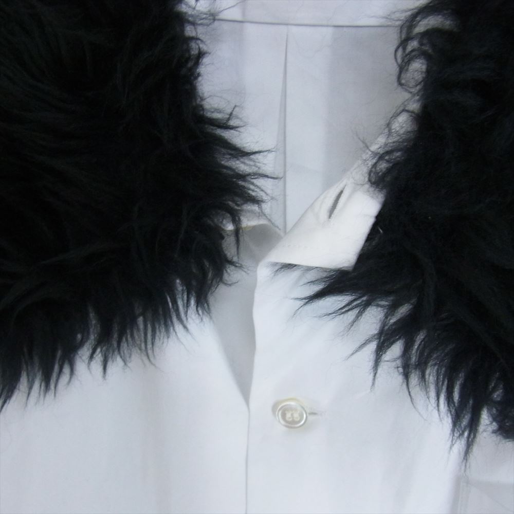 COMME des GARCONS コムデギャルソン AD2023 GL-B011-051-1-3 フェイクファー襟 長袖 シャツ ブラウス ホワイト系 M【極上美品】【中古】