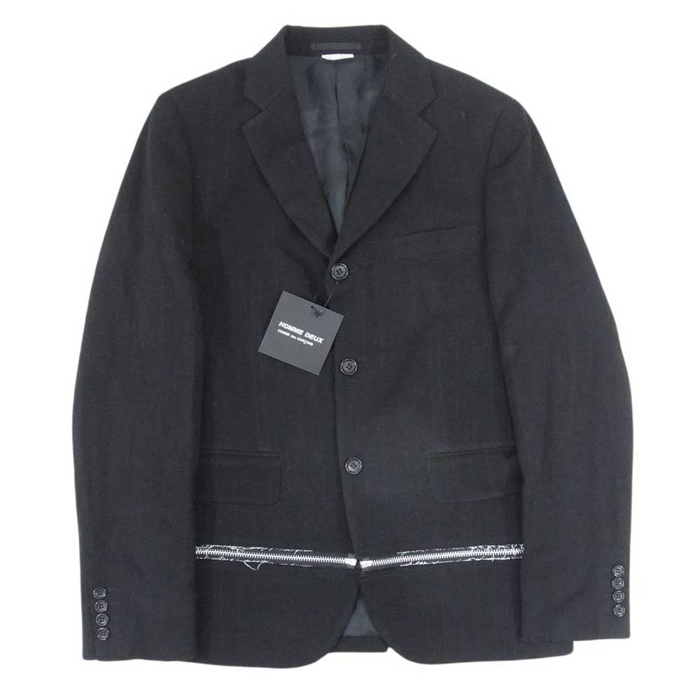 COMME des GARCONS HOMME DEUX コムデギャルソンオムドゥ AD2023 DL-J037-051-1-3  ウエストジップ ストライプ 3B テーラード ジャケット ブラック系 S【新古品】【未使用】【中古】