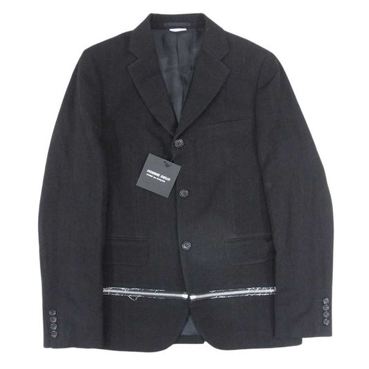 COMME des GARCONS HOMME DEUX コムデギャルソンオムドゥ AD2023 DL-J037-051-1-3  ウエストジップ ストライプ 3B テーラード ジャケット ブラック系 S【新古品】【未使用】【中古】