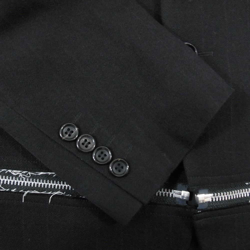 COMME des GARCONS HOMME DEUX コムデギャルソンオムドゥ AD2023 DL-J037-051-1-3  ウエストジップ ストライプ 3B テーラード ジャケット ブラック系 S【新古品】【未使用】【中古】