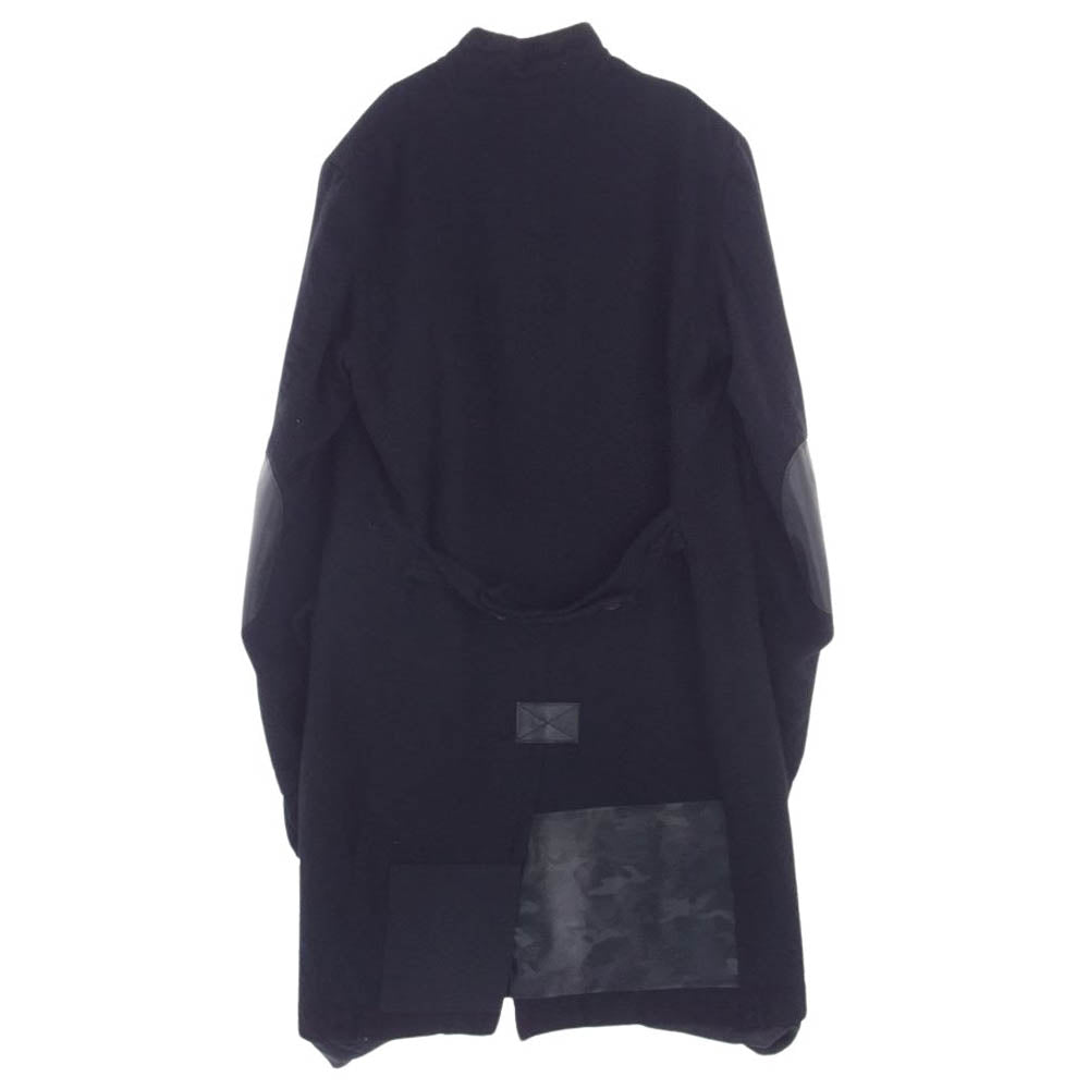 JUNYA WATANABE COMME des GARCONS MAN ジュンヤワタナベコムデギャルソンマン AD2023 WL-C002-051-1-4 縮絨 レザー ナイロンキルティング パッチワーク コート ブラック系 L【新古品】【未使用】【中古】
