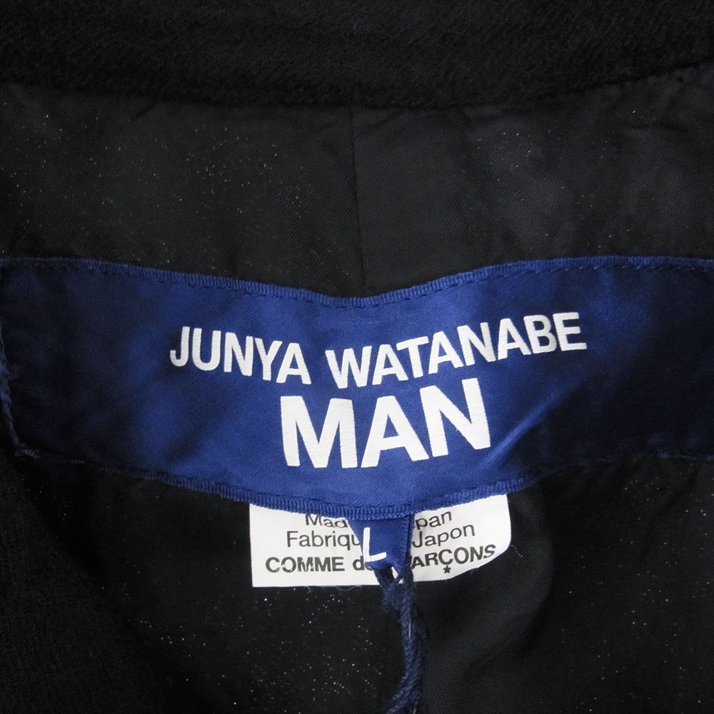 JUNYA WATANABE COMME des GARCONS MAN ジュンヤワタナベコムデギャルソンマン AD2023 WL-C002-051-1-4 縮絨 レザー ナイロンキルティング パッチワーク コート ブラック系 L【新古品】【未使用】【中古】