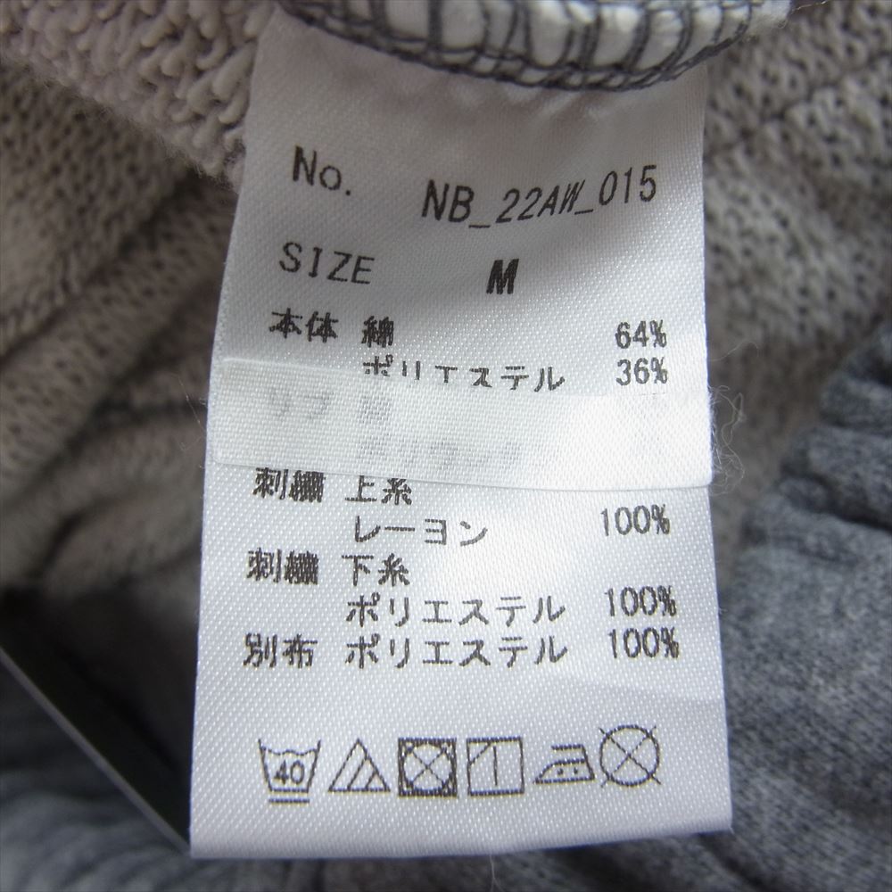 エヌビーエー NB-22AW-015 × FREAK'S STORE フリークスストア チーム ワッペン 刺繍 総柄 スウェット パンツ グレー系 M【新古品】【未使用】【中古】