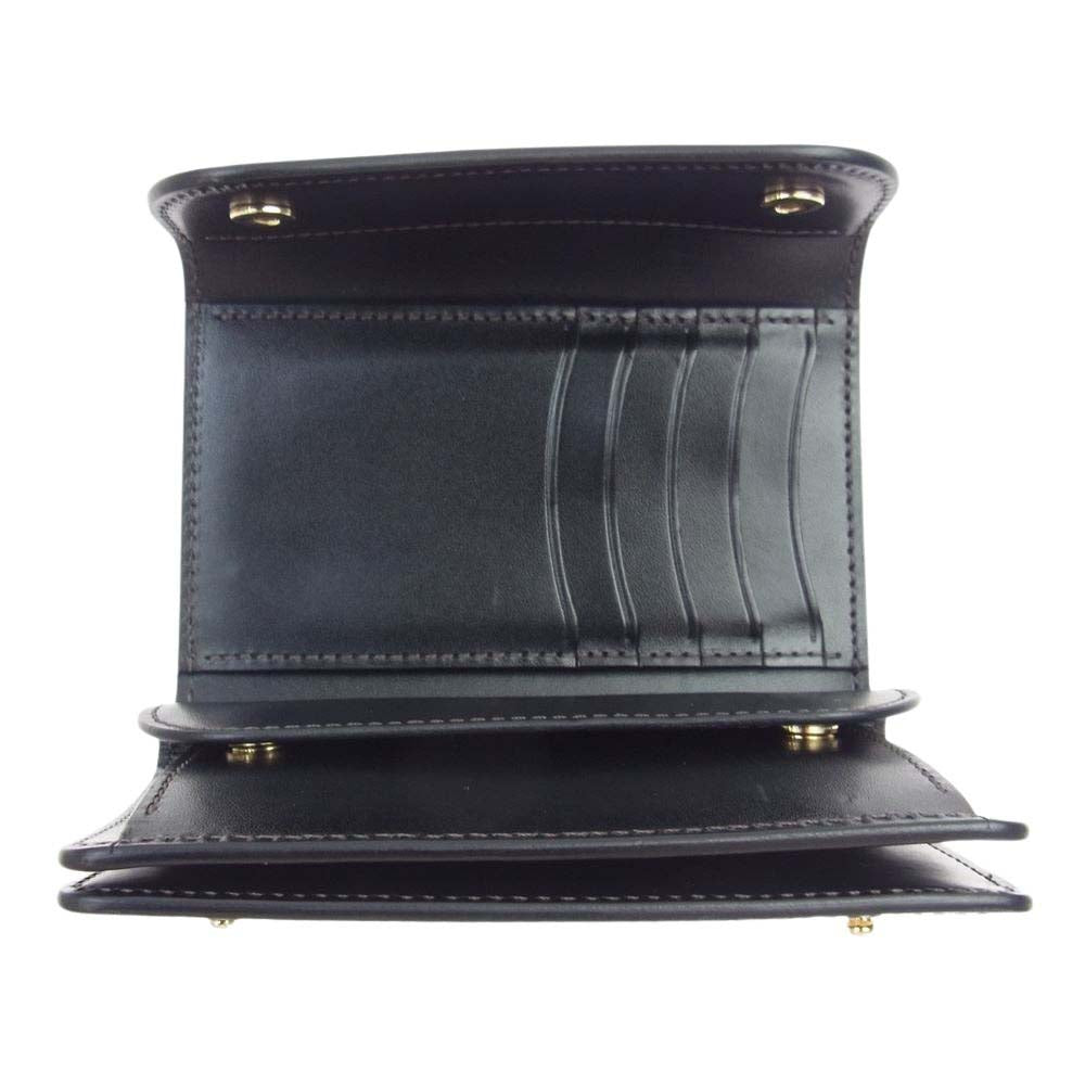 WILDSWANS ワイルドスワンズ BYRNE SD BK バーン サドルプルアップ レザー ウォレット 3つ折り財布 ブラック系【美品】【中古】