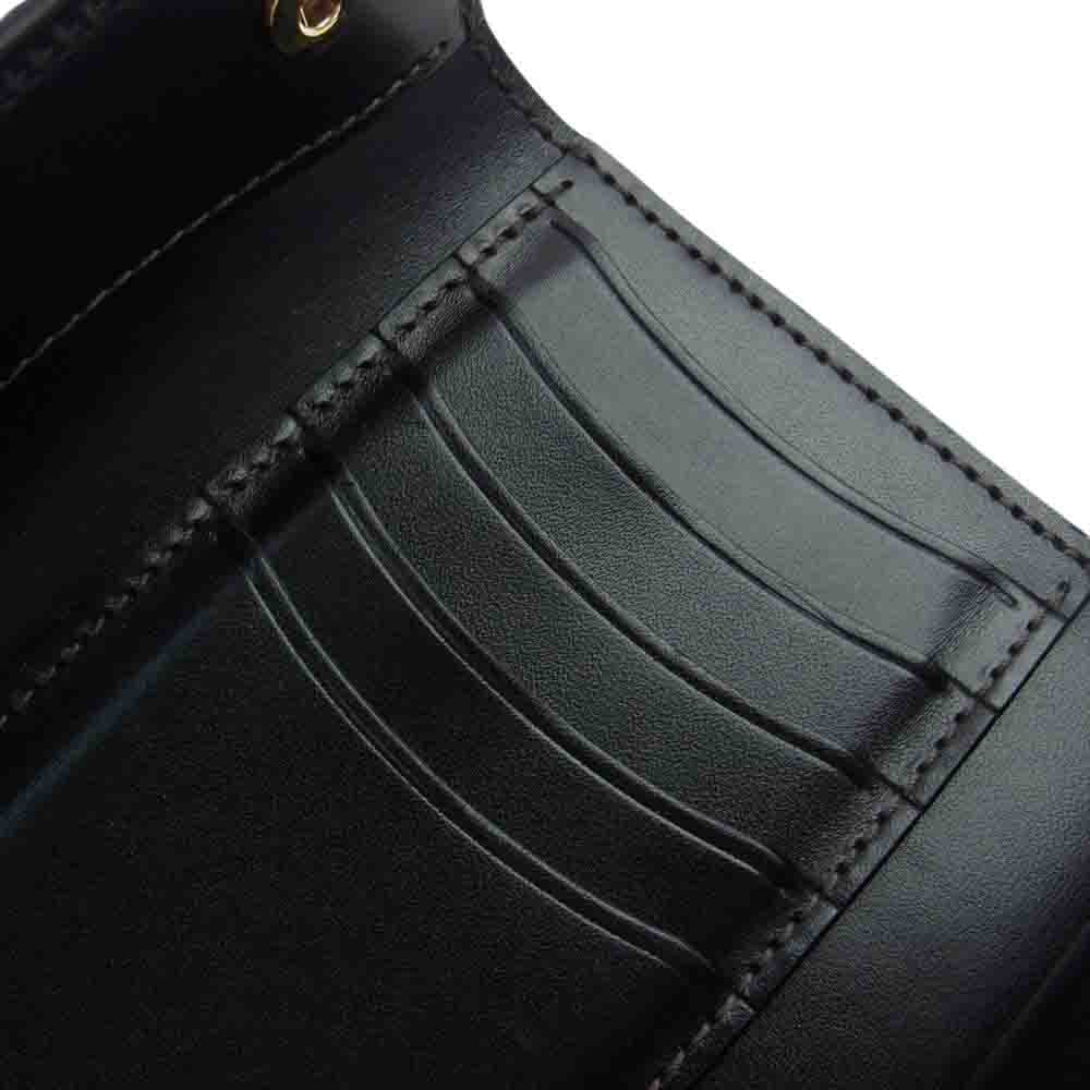 WILDSWANS ワイルドスワンズ BYRNE SD BK バーン サドルプルアップ レザー ウォレット 3つ折り財布 ブラック系【美品】【中古】