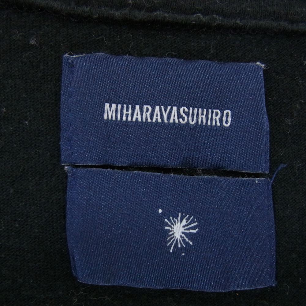 MIHARA YASUHIRO ミハラヤスヒロ 61683811 プリント Vネック 半袖 Tシャツ カットソー ブラック系 M【中古】