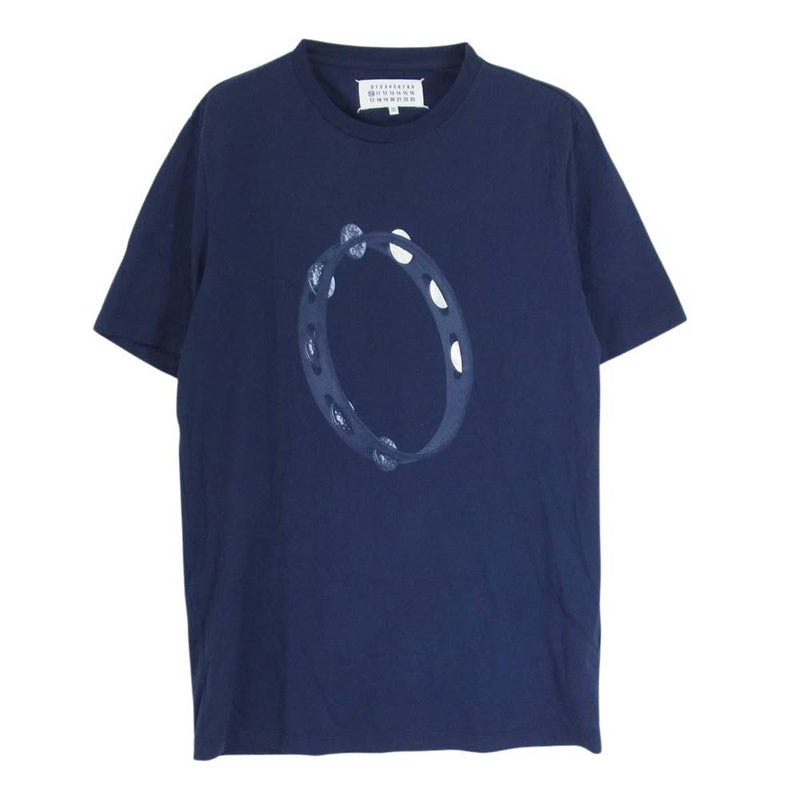 MAISON MARGIELA メゾンマルジェラ 16AW S50GC0438 10ライン タンバリン プリント 半袖 Tシャツ 四つタグ ネイビー系 46【中古】