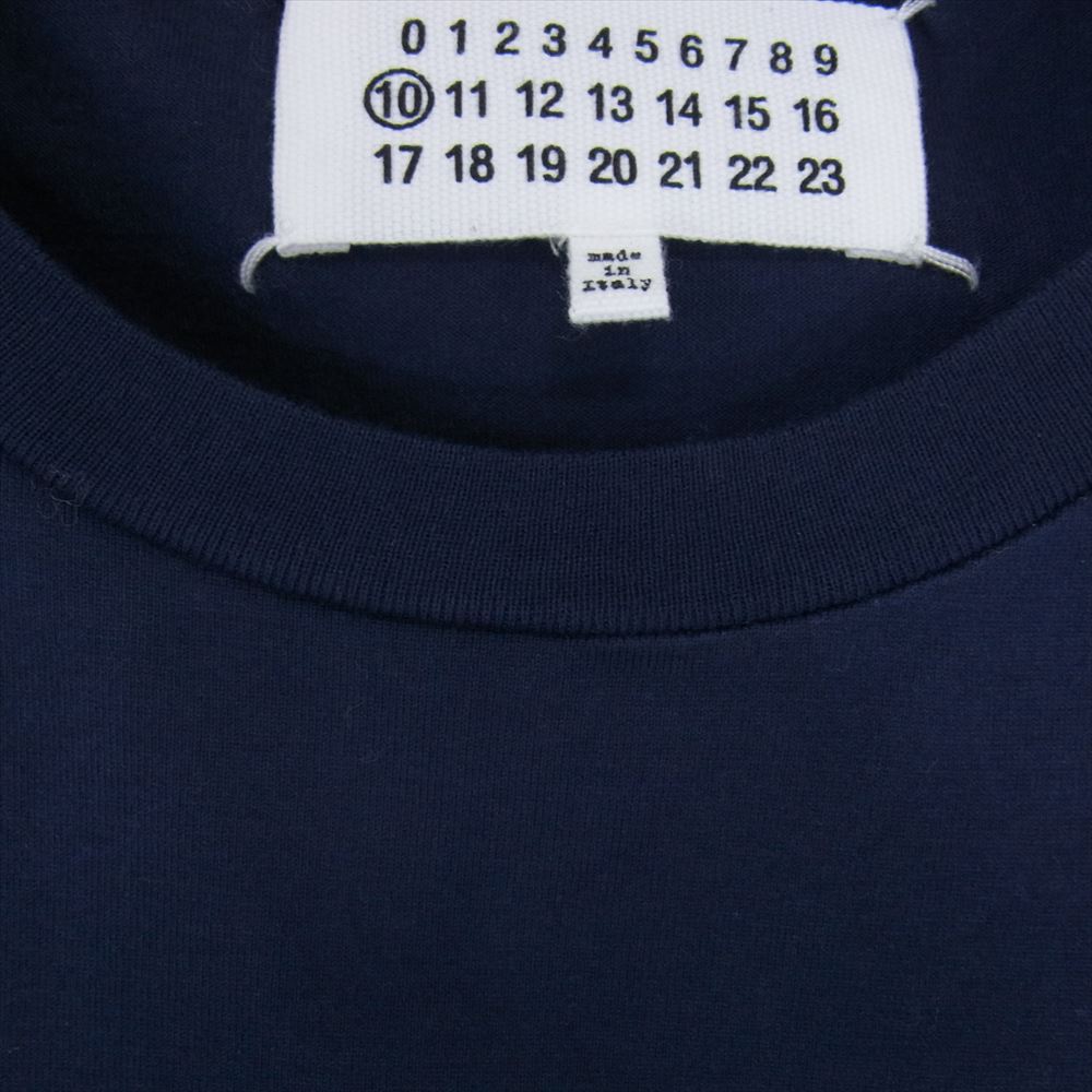 MAISON MARGIELA メゾンマルジェラ 16AW S50GC0438 10ライン タンバリン プリント 半袖 Tシャツ 四つタグ ネイビー系 46【中古】