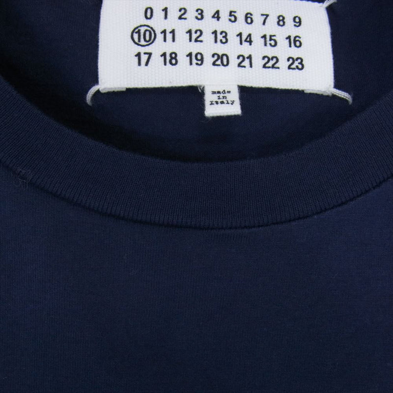 MAISON MARGIELA メゾンマルジェラ 16AW S50GC0438 10ライン タンバリン プリント 半袖 Tシャツ 四つタグ ネイビー系 46【中古】