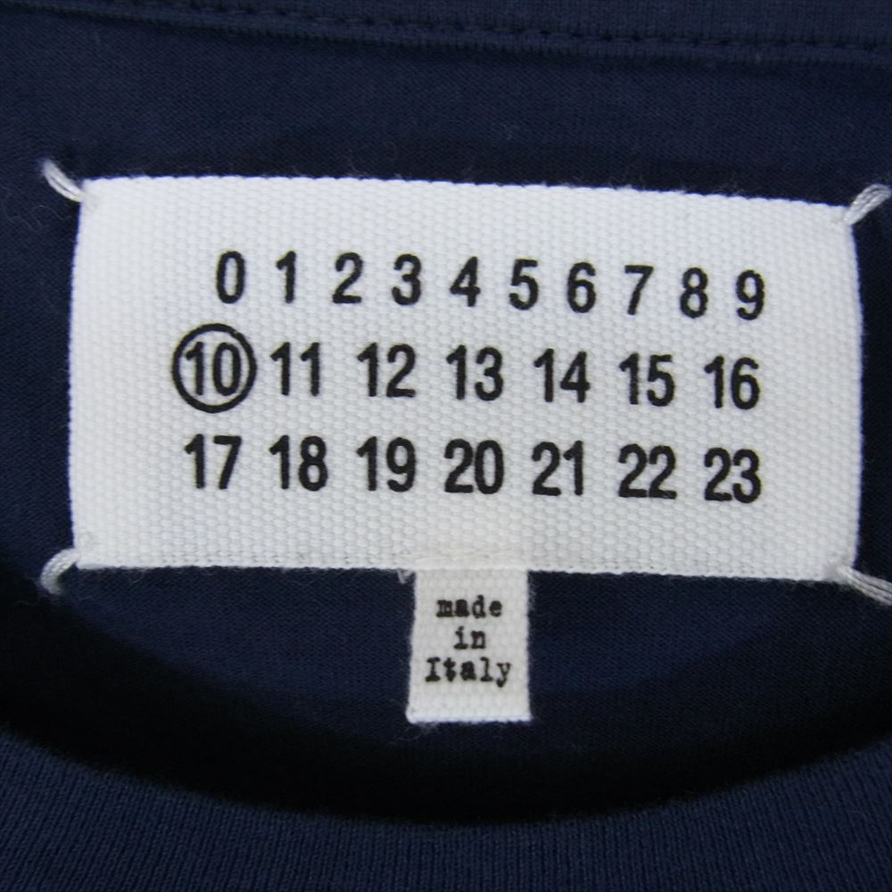 MAISON MARGIELA メゾンマルジェラ 16AW S50GC0438 10ライン タンバリン プリント 半袖 Tシャツ 四つタグ ネイビー系 46【中古】