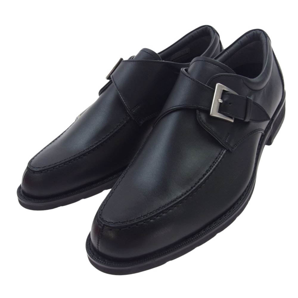 REGAL リーガル CJ20-J 34NR GORE-TEX ゴアテックス GTX モンクストラップ プレーントゥ レザー シューズ ブラック系 25.5【中古】