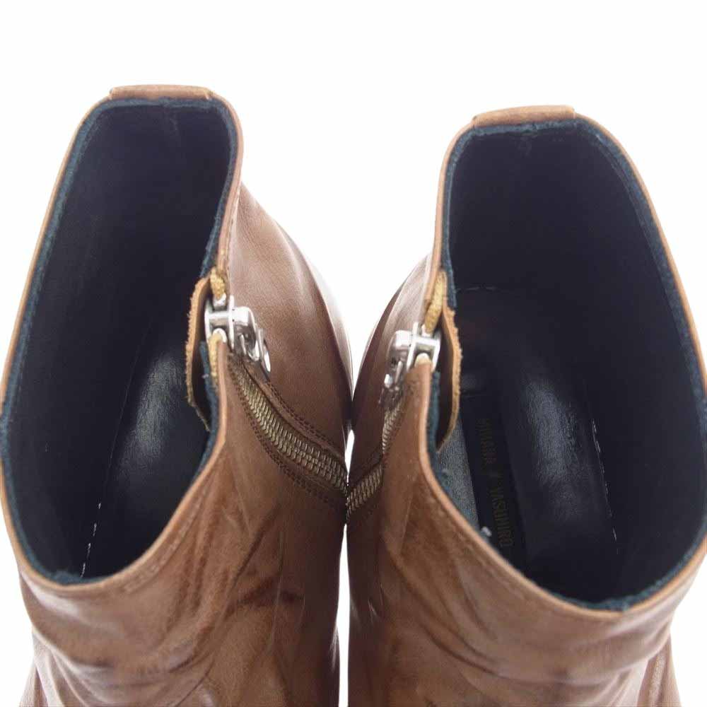 MIHARA YASUHIRO ミハラヤスヒロ 53210500 炙り出し レザー サイドジップ ハイカット スニーカー ブラウン系 26【中古】