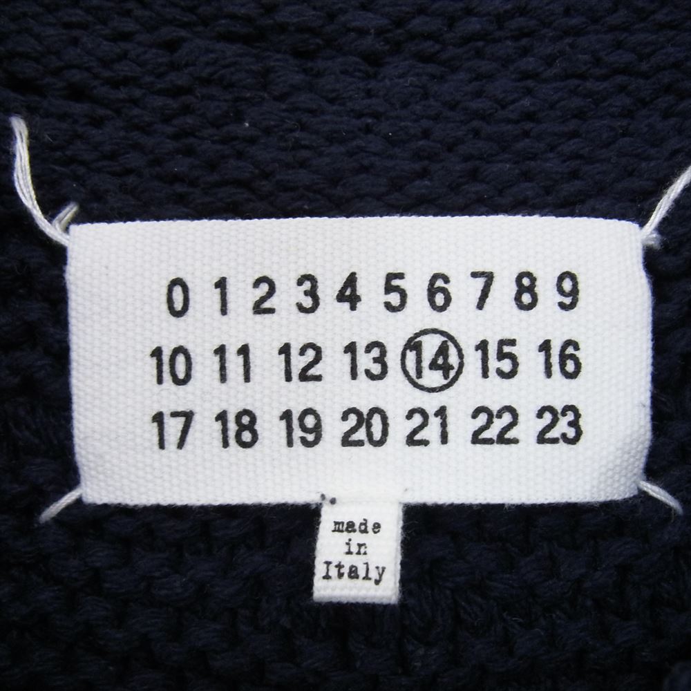 MAISON MARGIELA メゾンマルジェラ 15SS S30GP0163 四つタグ 14ライン クルーネック シルク ニット セーター ネイビー系 M【中古】