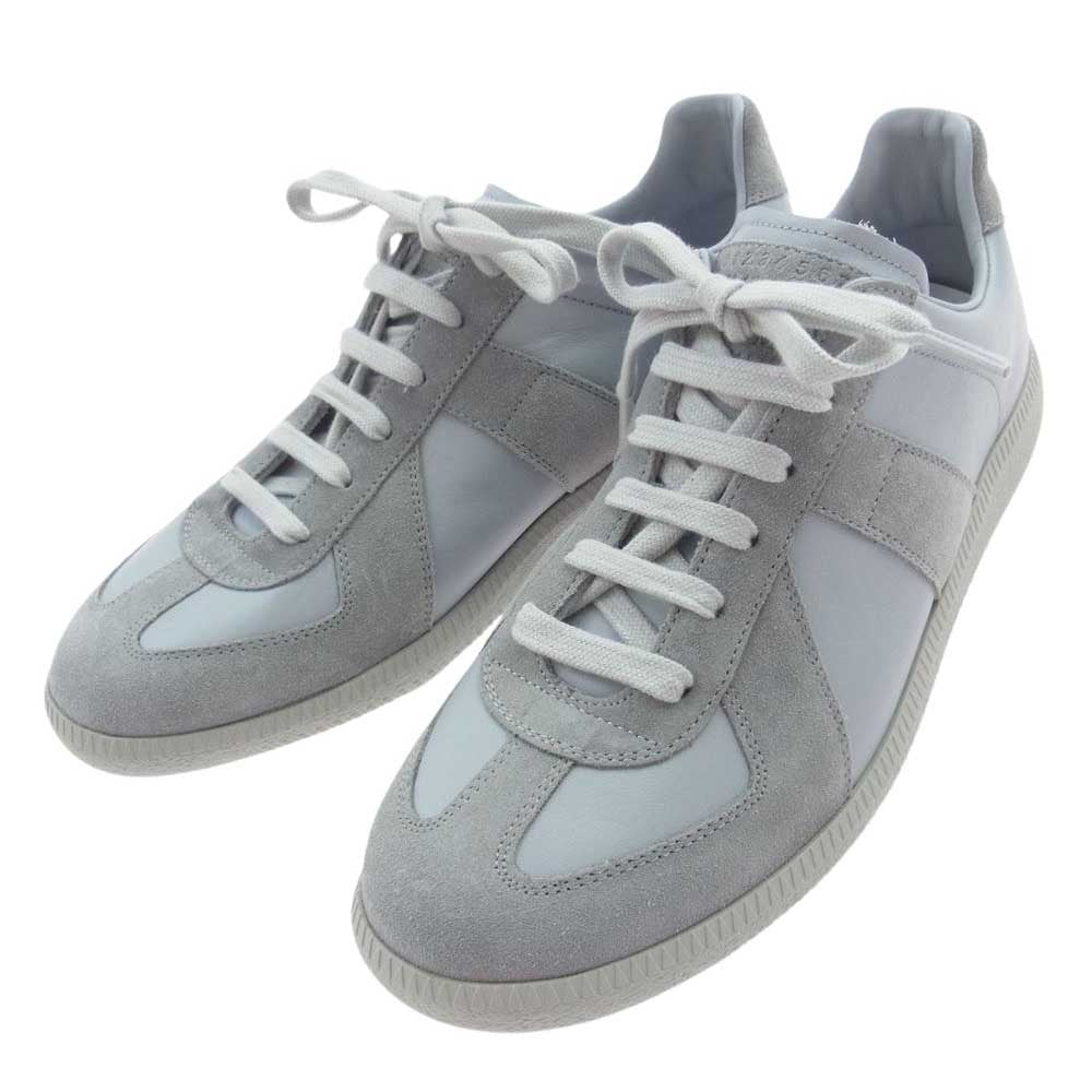 MAISON MARGIELA メゾンマルジェラ 18AW S57WS0236 22ライン REPLICA レプリカ ジャーマントレーナー ローカット スニーカー グレー系 40【新古品】【未使用】【中古】