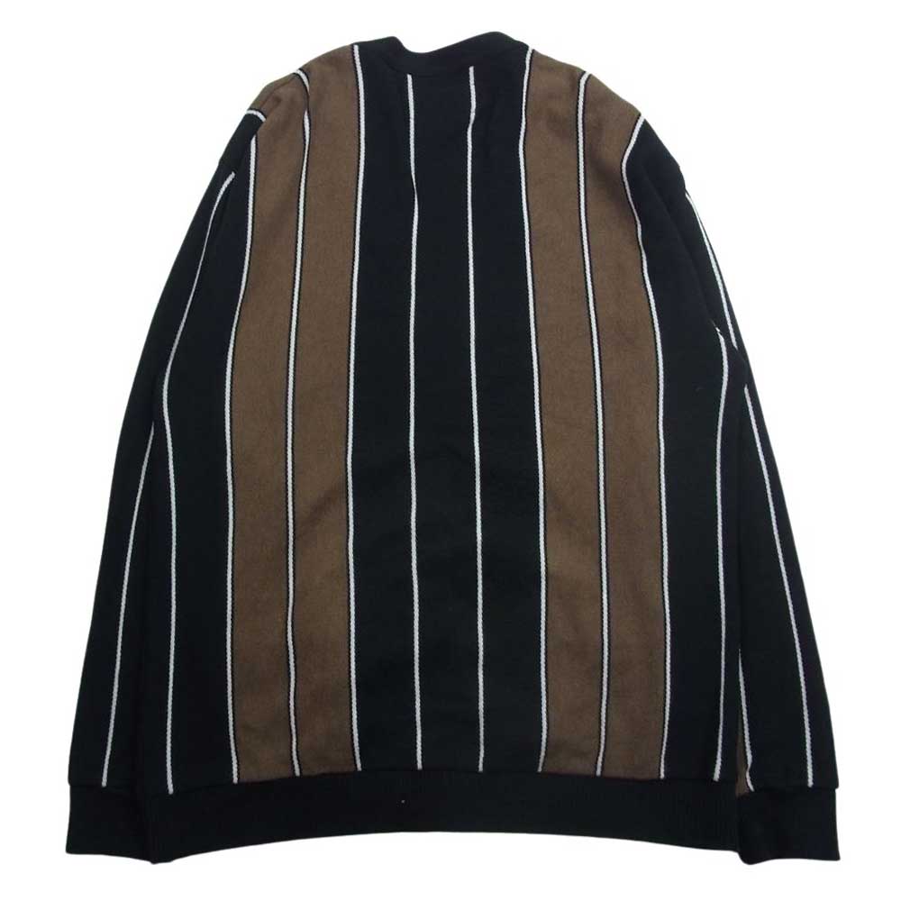 WACKO MARIA ワコマリア 23SS 23SS-WMK-KN12 STRIPED KNIT JACQUARD CARDIGAN ストライプ ニット ジャガード カーディガン ブラック系 ブラウン系 L【美品】【中古】
