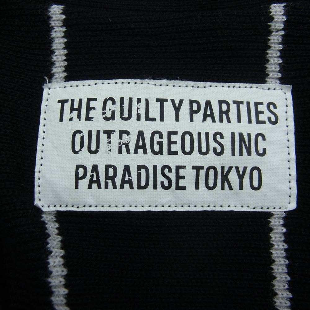 WACKO MARIA ワコマリア 23SS 23SS-WMK-KN12 STRIPED KNIT JACQUARD CARDIGAN ストライプ ニット ジャガード カーディガン ブラック系 ブラウン系 L【美品】【中古】