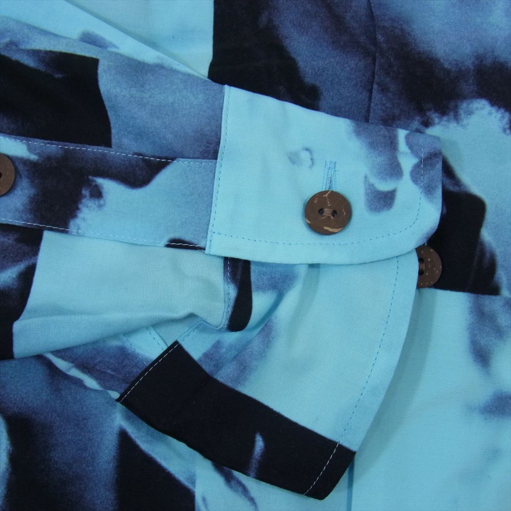 WACKO MARIA ワコマリア 22AW BOBMARLEY-WM-HI05 × BOB MARLEY HAWAIIAN SHIRT ボブマーリー ハワイアン 長袖 シャツ ブルー系 M【美品】【中古】