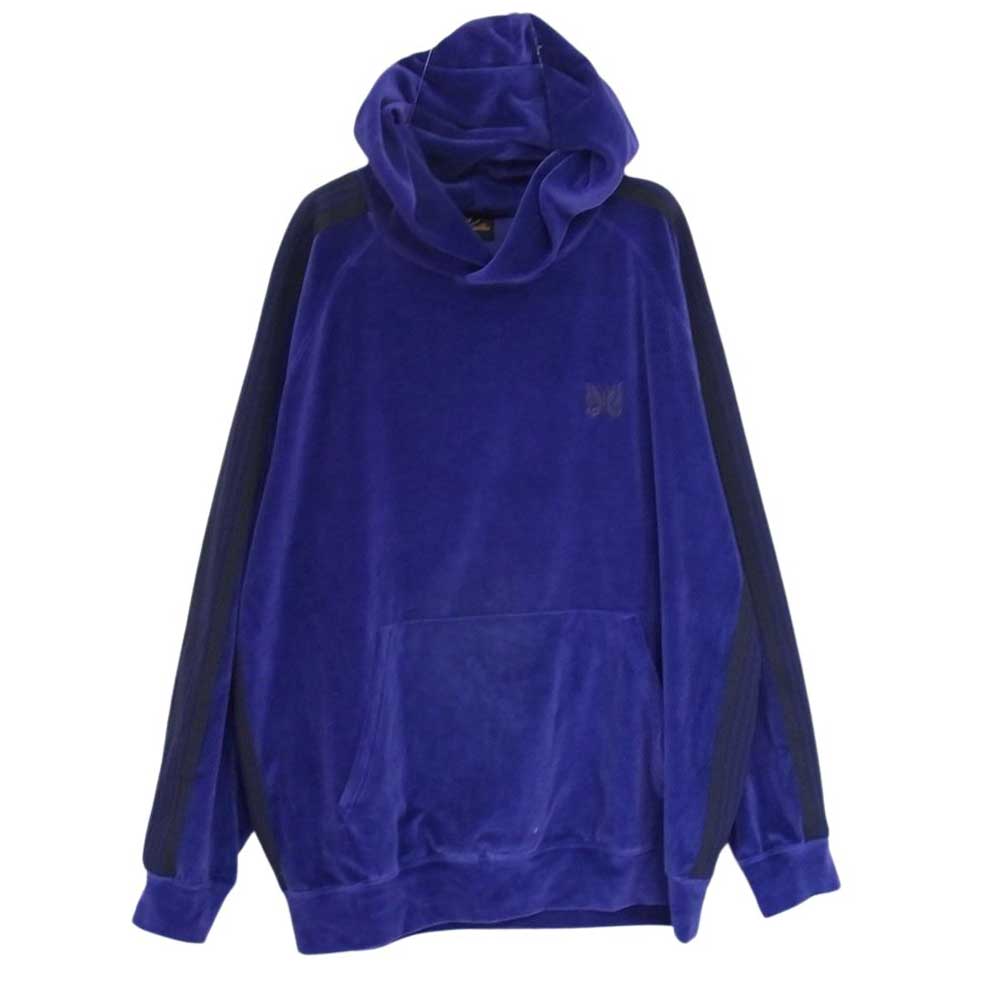 Needles ニードルス 23AW  NS252 Track Hoody C/Pe Velour Purple  ベロア プルオーバー フーディー パーカー パープル系 XL【中古】