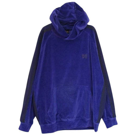 Needles ニードルス 23AW  NS252 Track Hoody C/Pe Velour Purple  ベロア プルオーバー フーディー パーカー パープル系 XL【中古】