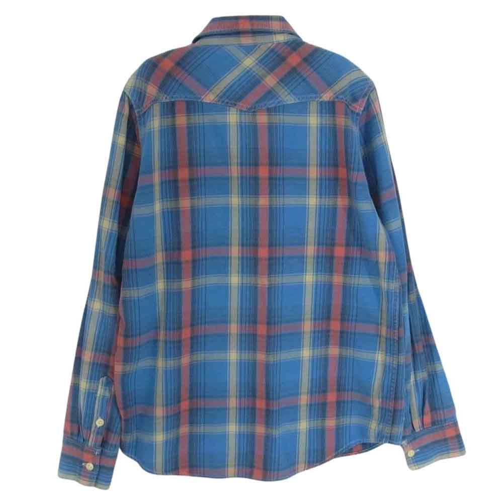 REMI RELIEF レミレリーフ チェック ネルシャツ 長袖 シャツ ブルー系 L【中古】