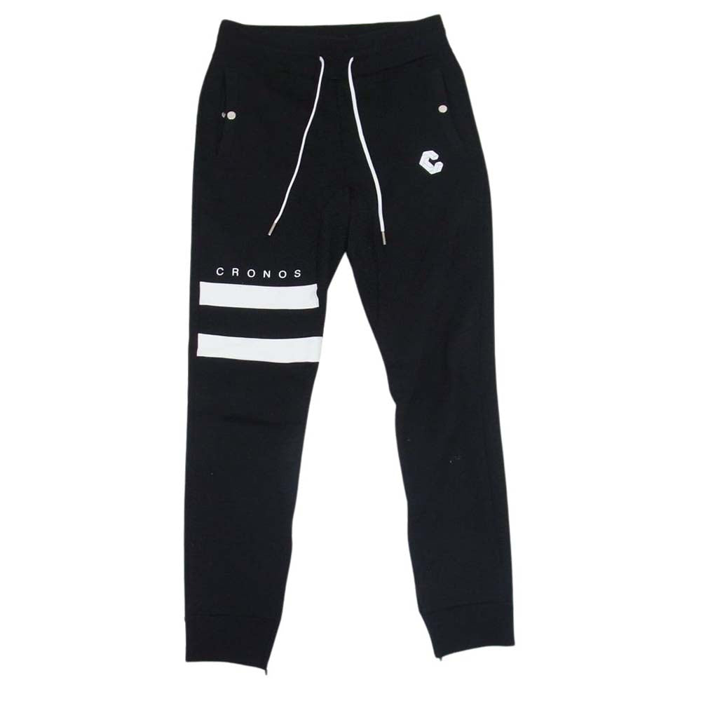 クロノス コットン ジョガーパンツ スウェットパンツ ブラック ブラック系 L【中古】